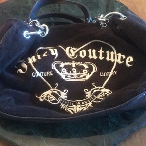 Black velour and leather Juicy Couture bag